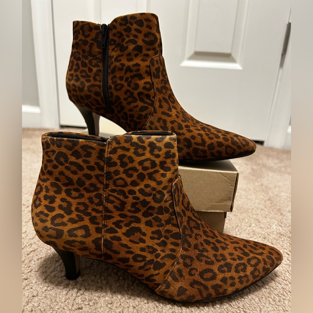 Leopard Print Ankle Boots